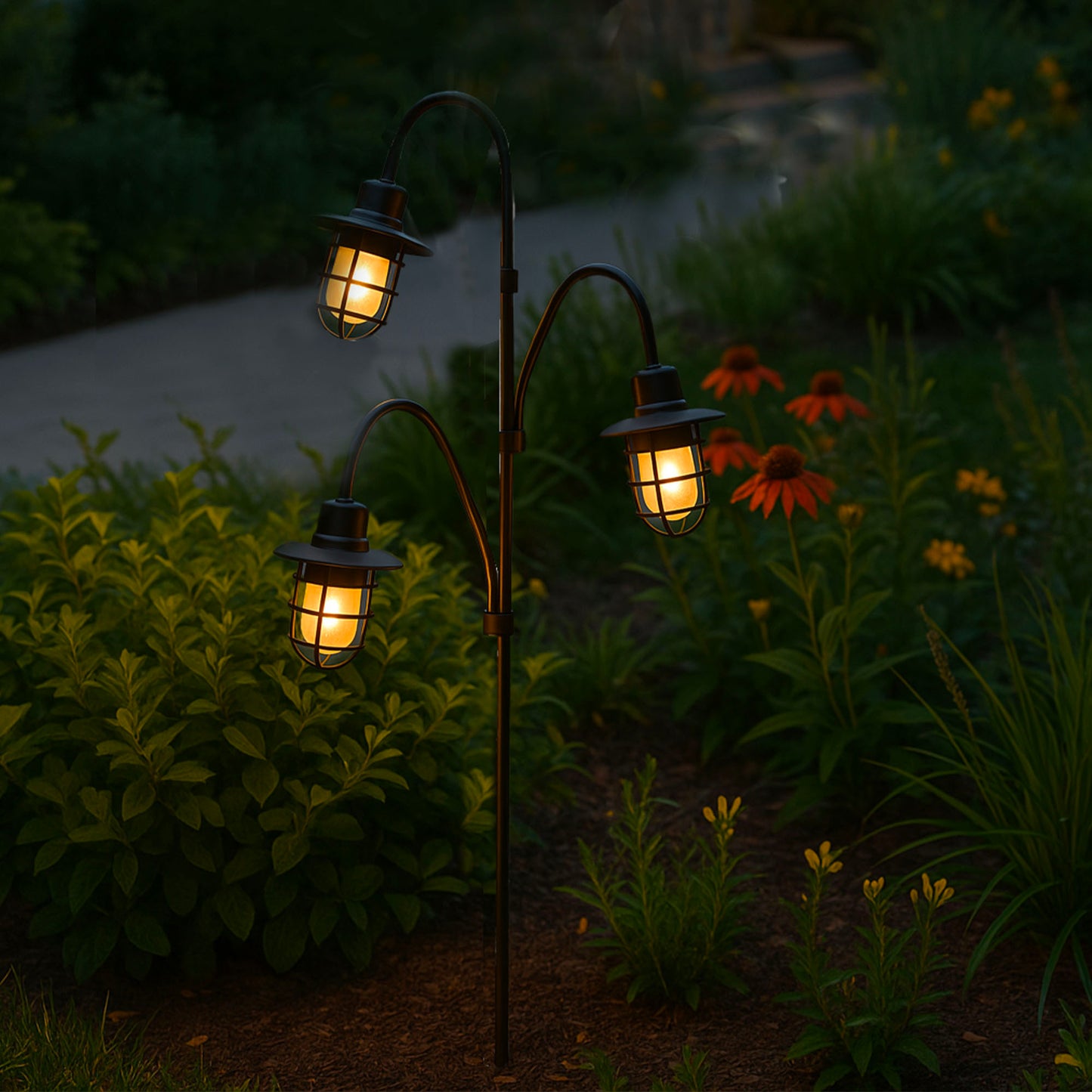 Balise solaire décorative LED blanc chaud BERRY SPIKE H74cm