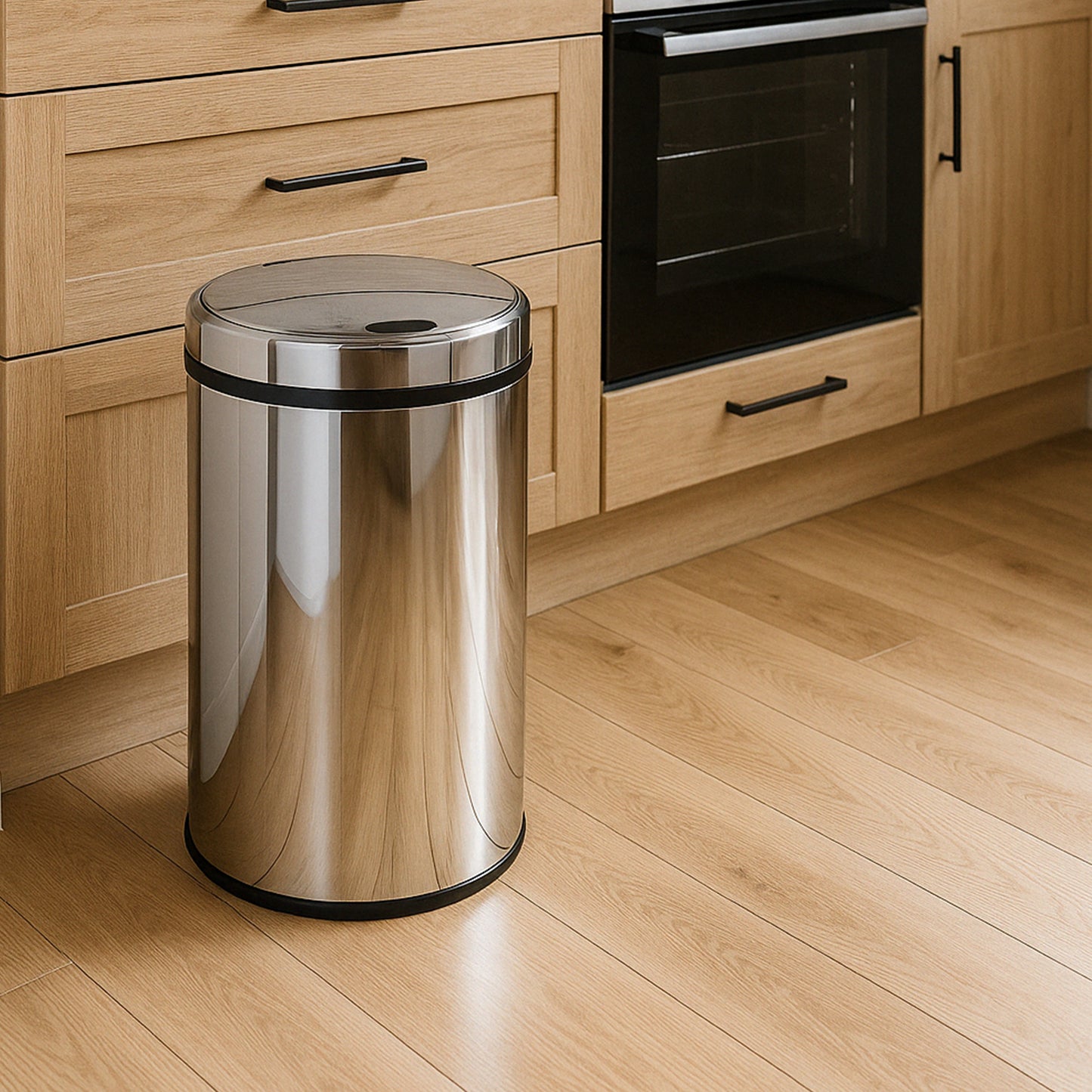 Poubelle de cuisine automatique 30L ARTIC en acier Inox H56cm avec cerclage