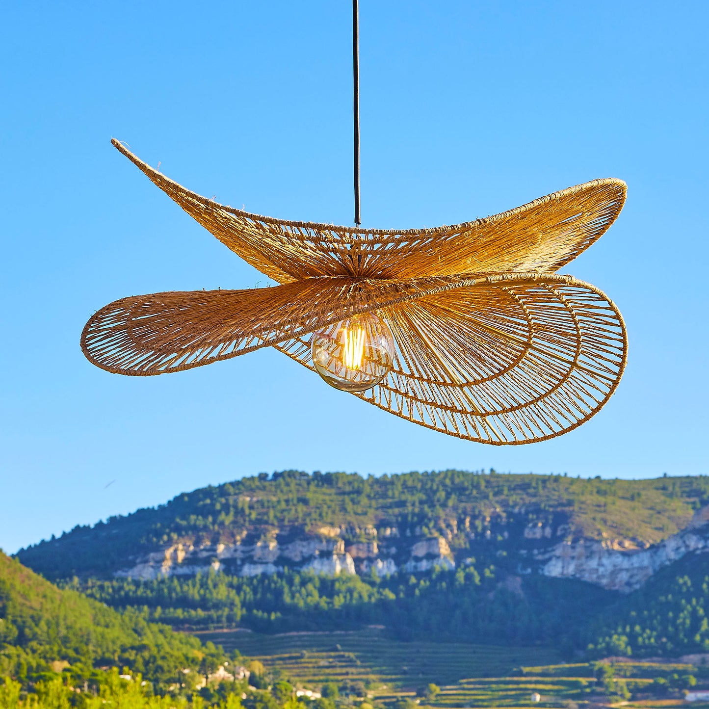 Abat jour SOLARA en jute style bohème H32 cm pour monture électrique E27