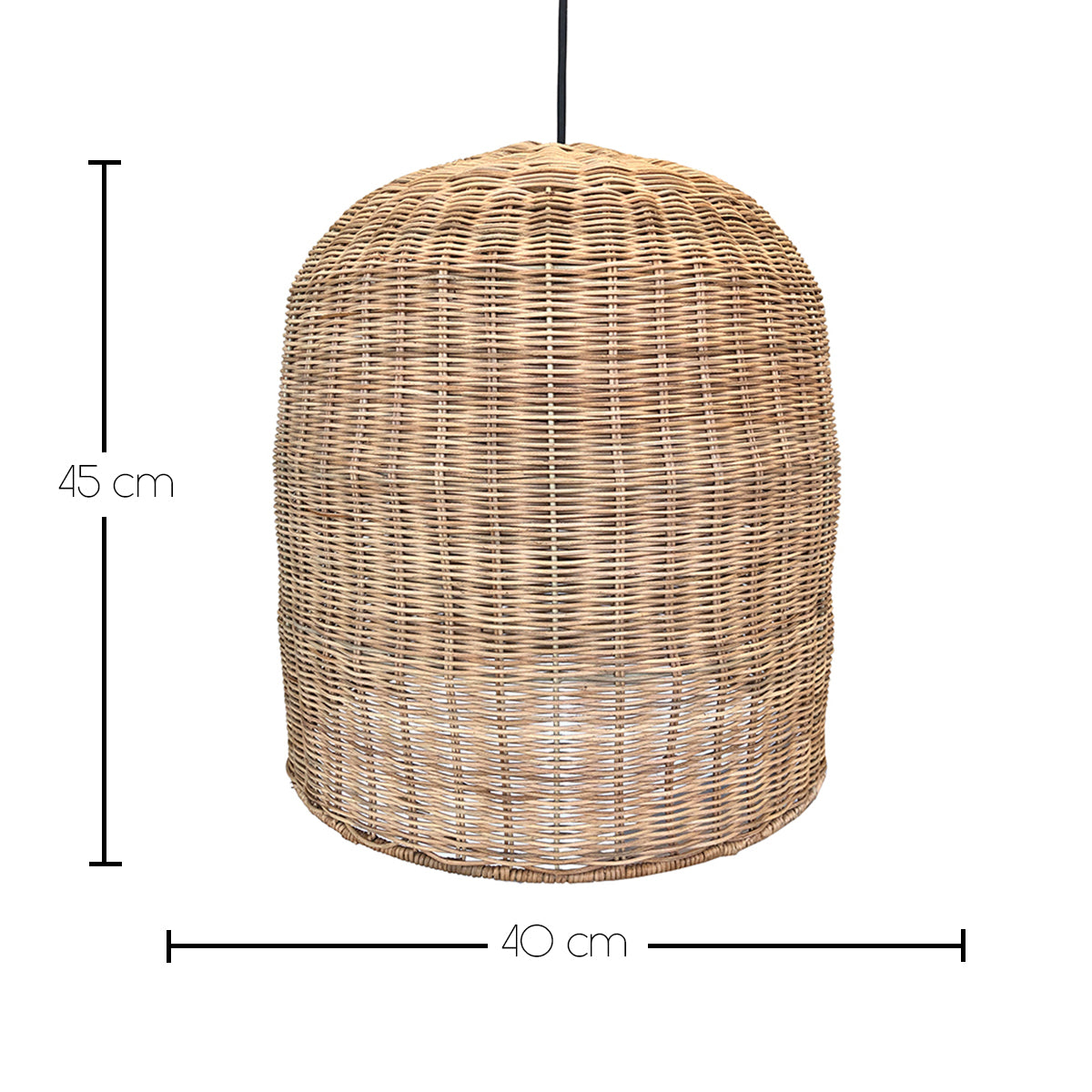 Suspension GIACOMO NOMAD en rotin naturel style bohème avec ampoule LED blanc/RGB nomade