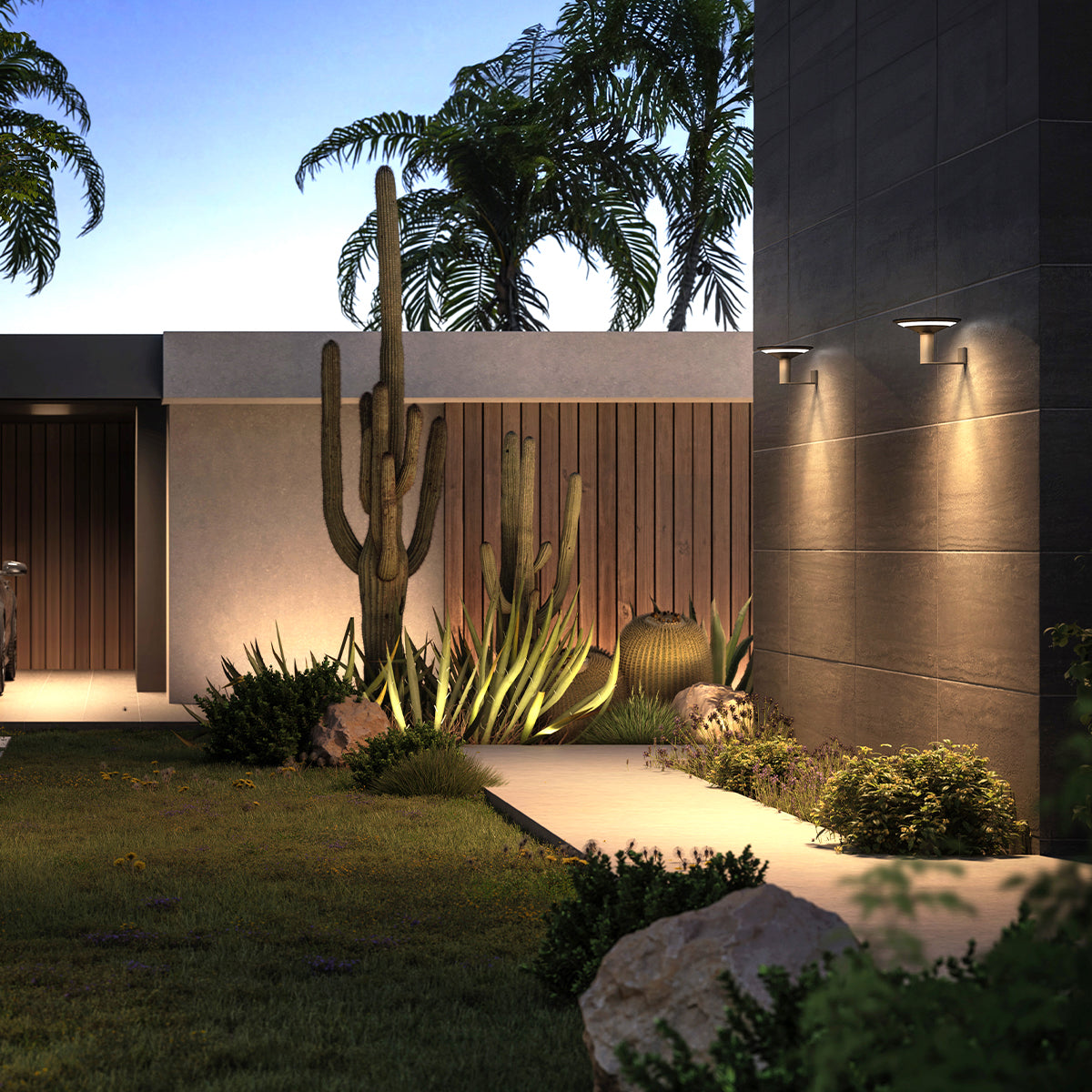 Applique murale solaire en aluminium LED blanc chaud KEOPE WALL H13,5cm