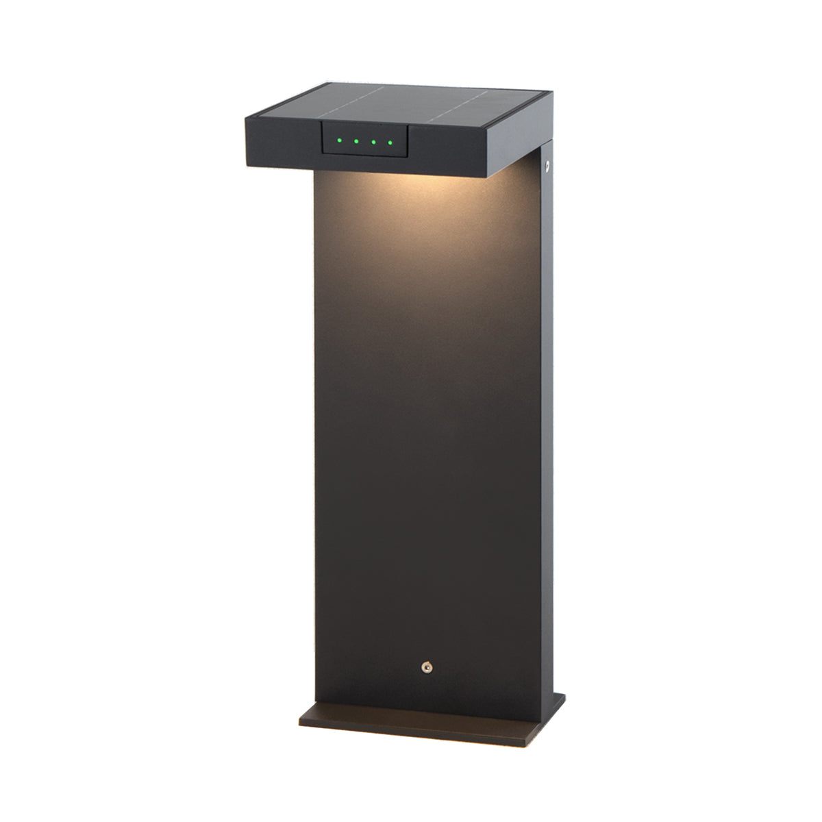 Borne solaire noire en aluminium LED puissant blanc chaud ALA MINI H40cm