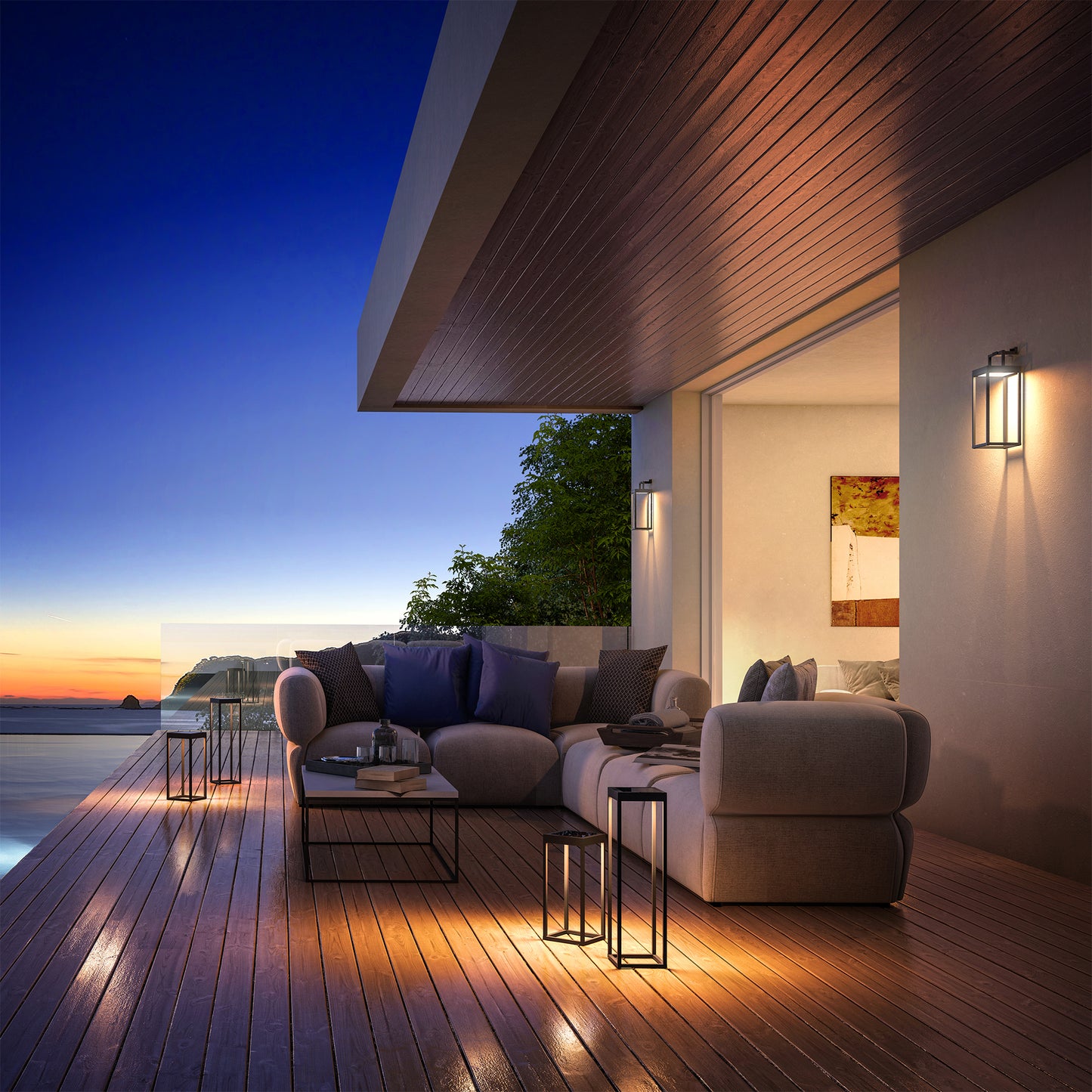 Lanterne sans fil solaire rechargeable à poser ou à fixer au mur en aluminium noire LED blanc chaud dimmable HANDY MINI H32,5cm