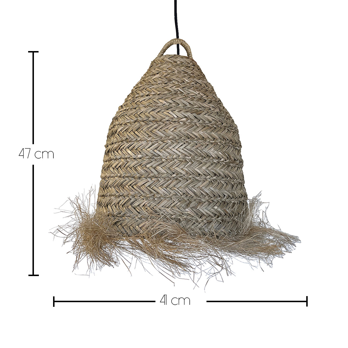 Suspension ANAFI NOMAD en jonc de mer naturel style bohème avec ampoule LED blanc/RGB nomade