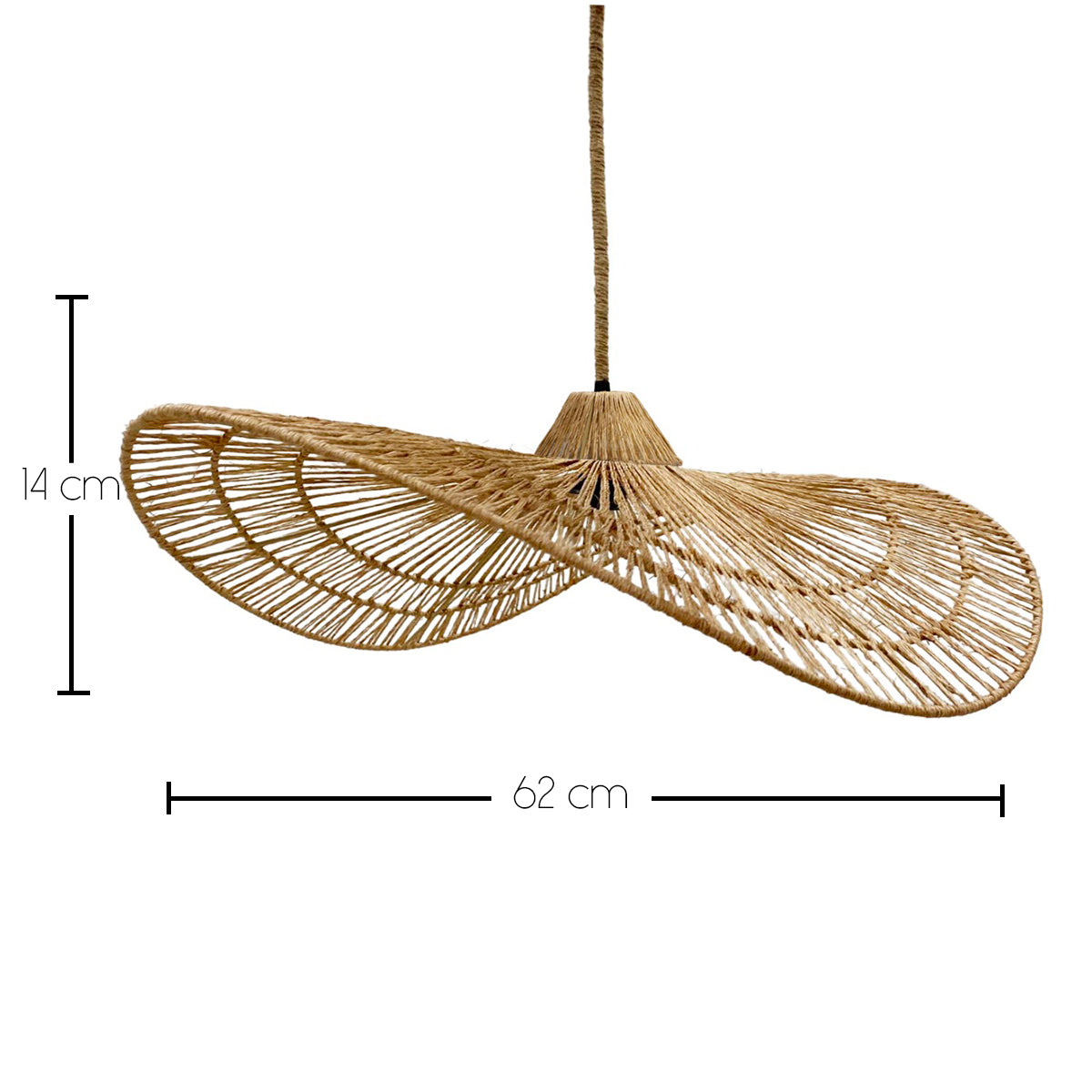 Suspension solaire MARBELLA SOLAR en jute naturel avec câble hybride secteur et solaire 5m de longueur