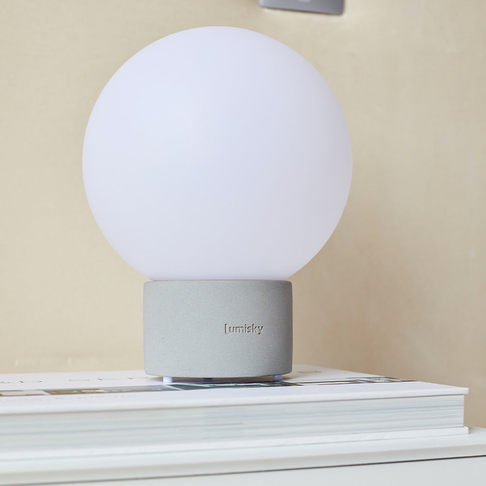 Lampe de table touch pied en béton gris LED blanc chaud/dimmable TERRA CONCRETE H25cm