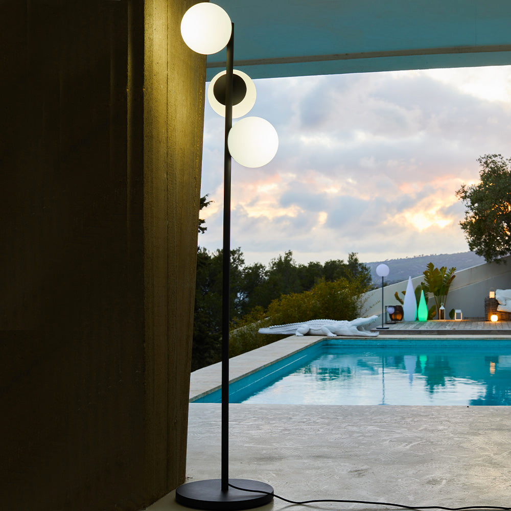 Lampadaire filaire pied métal éclairage puissant LED blanc GLOBY TREE H175cm culot E27