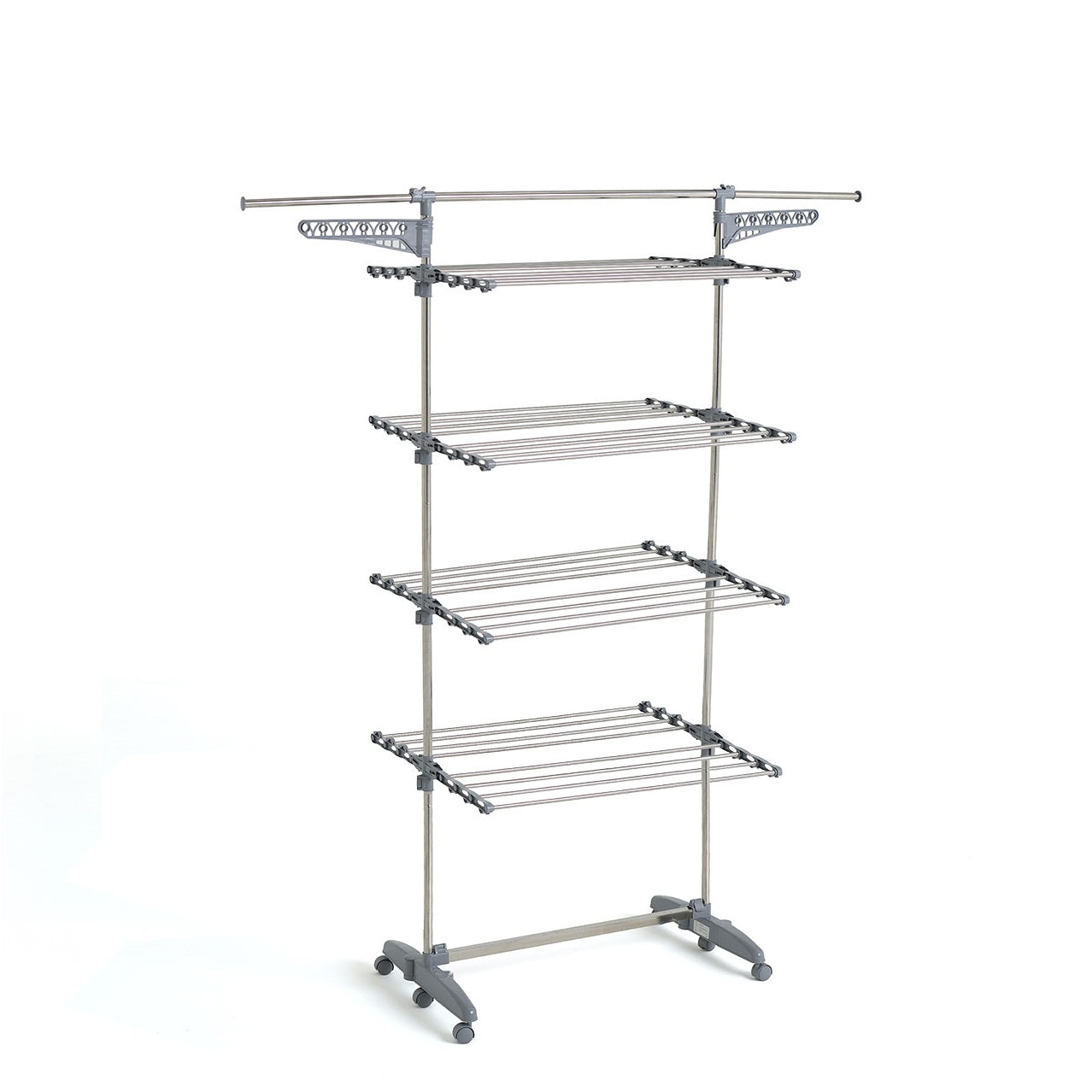 Séchoir à linge étendoir multifonction 30M EXTRA 4 niveaux Gris et Inox - REDDECO.com