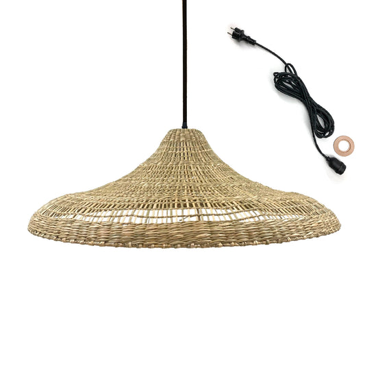 Suspension sur secteur pour l'extérieur FREYA LARGE OUTDOOR CABLE en herbe marine style bohème 5m de longueur de câble