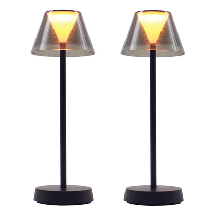 Lot de 2 lampes de table sans fil LED blanc chaud BEVERLY BLACK H34cm