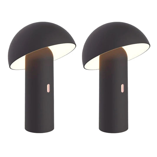 Lot de 2 Lampes de table sans fil tête orientable LED blanc chaud TOD BLACK H28cm