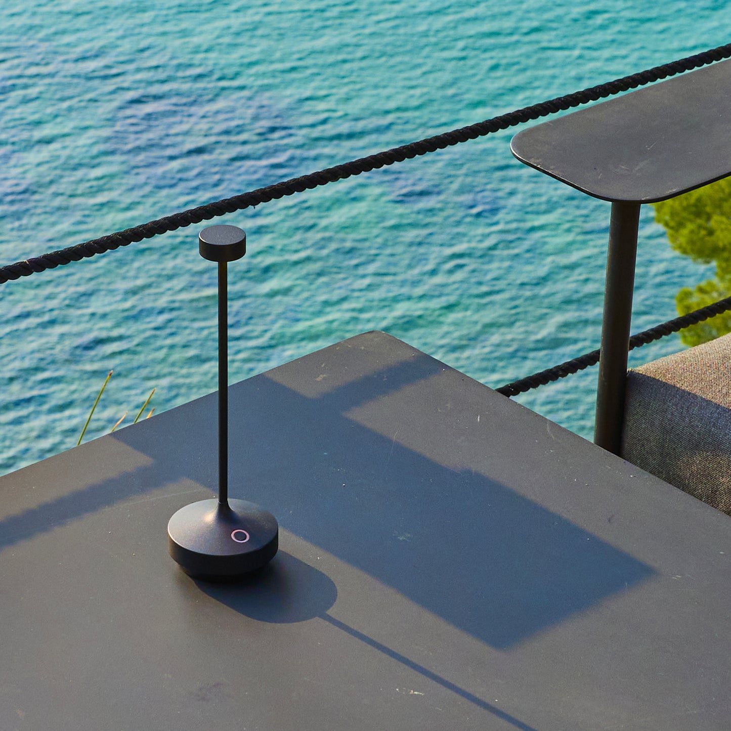 Lampe de table sans fil noir touch LED blanc chaud RUBY BLACK H25 cm