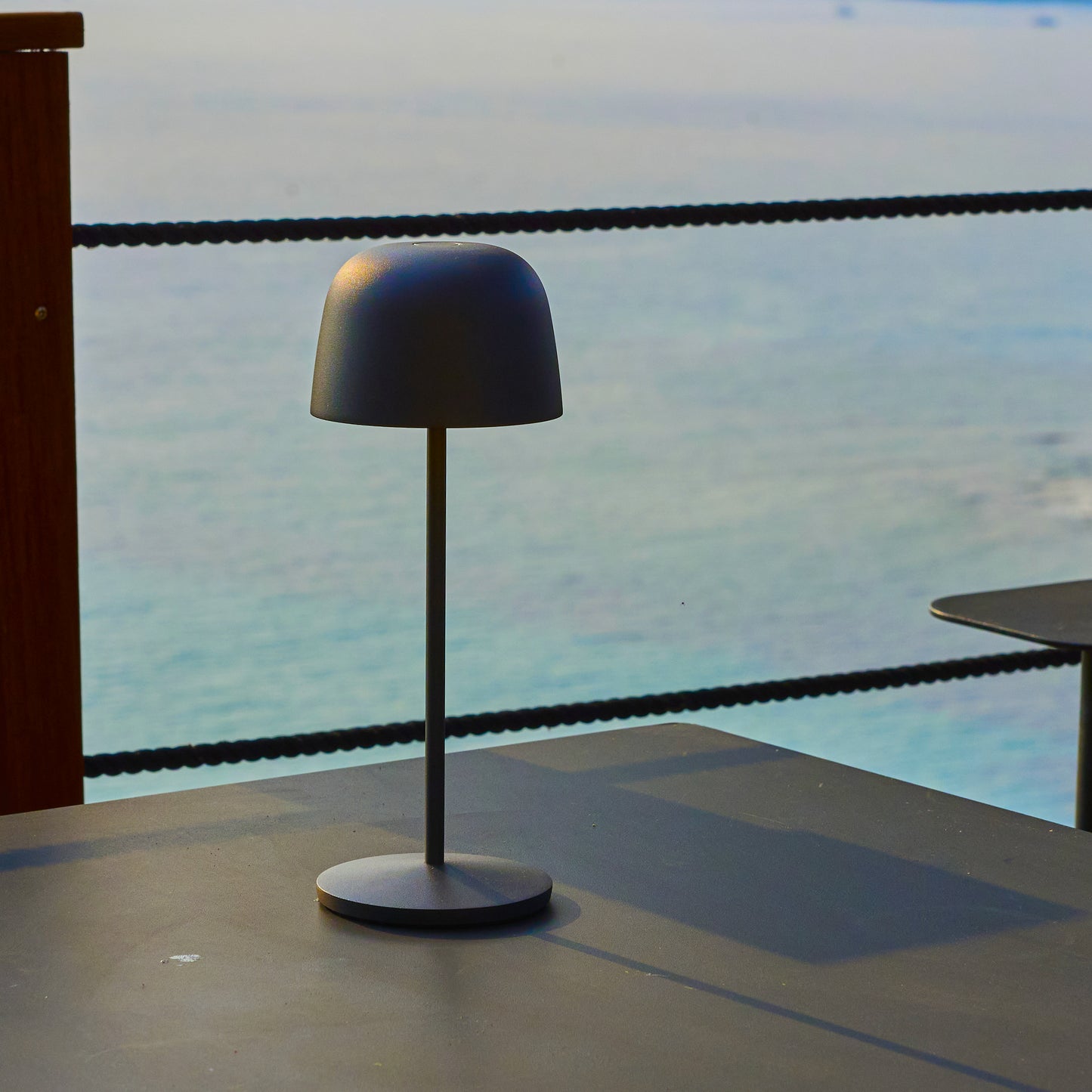 Lampe de table touch sans fil en acier gris anthracite LED SOPHIA ROCK blanc dimmable H28cm