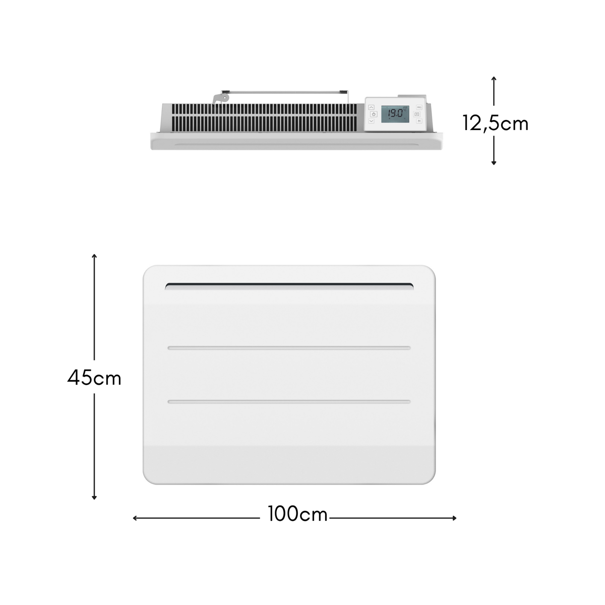 Radiateur électrique à inertie sèche FONTE écran LCD 2000W MAUNA