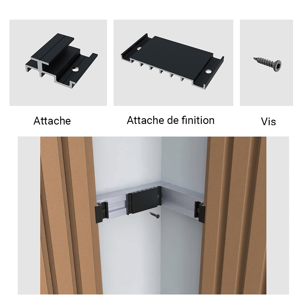 Lot de 16 lames de bardage bois composite 250x17x2.6cm couleur bois - 6,8 m2