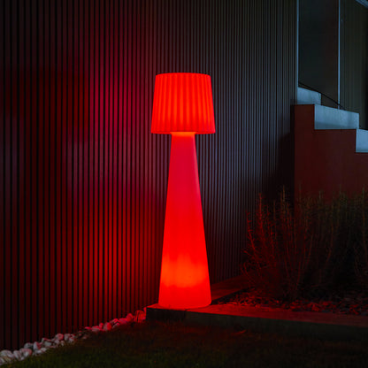 Lampadaire solaire LED abat-jour ondulé multicolore dimmable LADY C110 SOLAR  H110cm avec télécommande