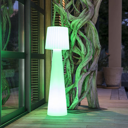 Lampadaire solaire LED abat-jour ondulé multicolore dimmable LADY C110 SOLAR  H110cm avec télécommande