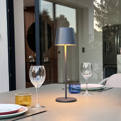 Lot de 6 lampes de table touch sans fil en aluminium KELLY ROCK LED blanc dimmable H38 cm avec plateau de chargement
