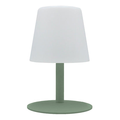 Lampe de table sans fil pied en acier vert olive LED blanc chaud/blanc dimmable STANDY MINI Olive H25cm