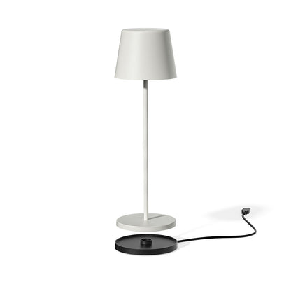 Lampe de table touch sans fil en aluminium blanc LED KELLY WHITE blanc dimmable H38cm