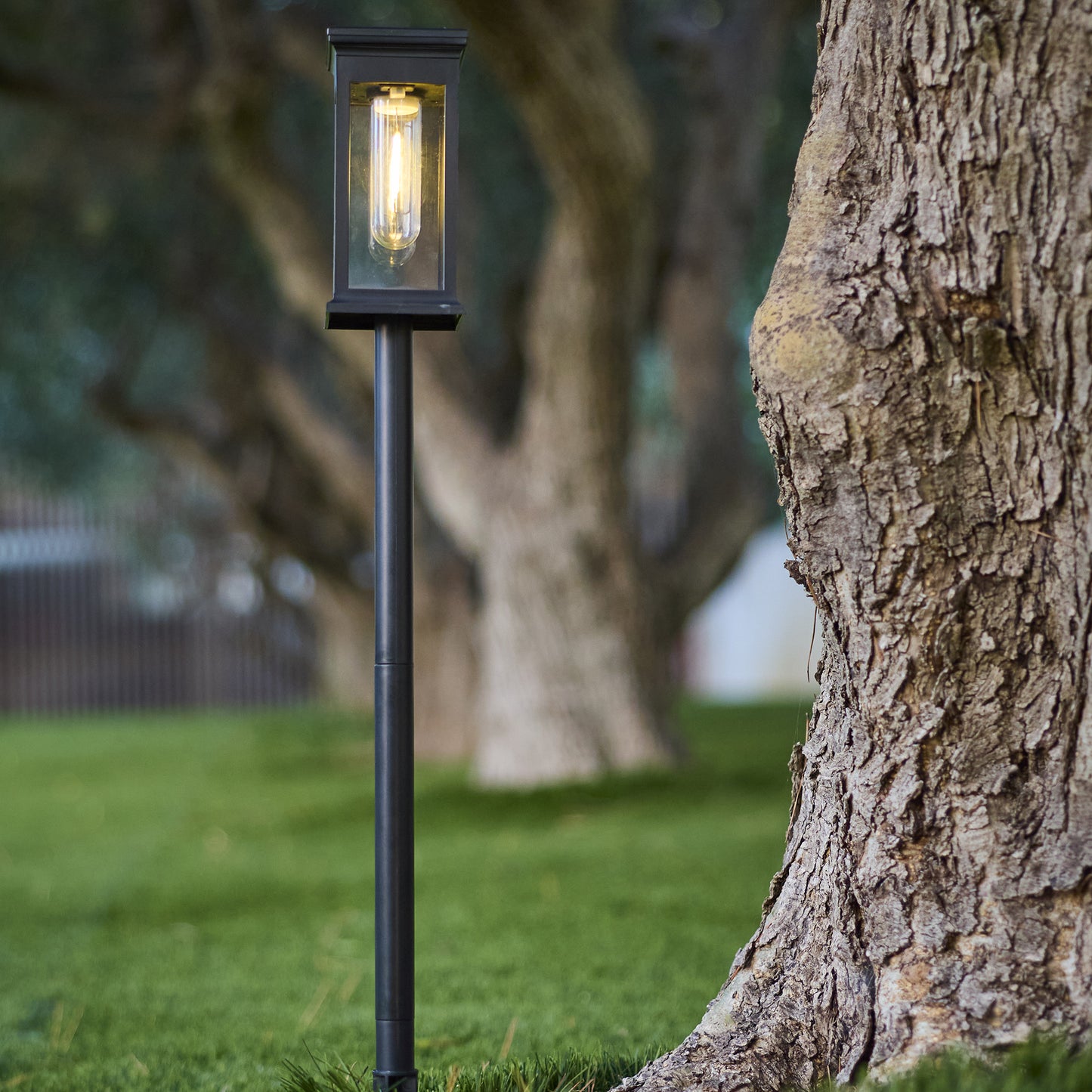 Lot de 4 balises solaires à piquer 4X LUZY LED blanc chaud H34cm