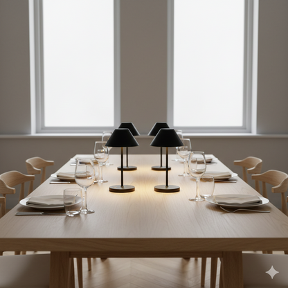 Lot de 4 lampes de table sans fil 4x NAOMI LED blanc chaud H15,5cm avec plateau de chargement