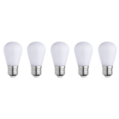 Lot de 5 ampoules LED E27 blanc globe compatible guirlande PARTY BULB WHITE H7cm