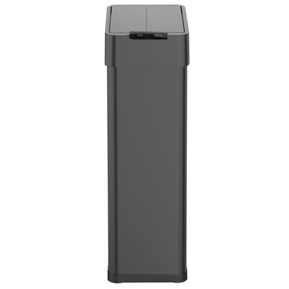 Poubelle de cuisine automatique 90L SILVERLAKE BLACK en acier Inox avec cerclage Ouverture papillon grande capacité