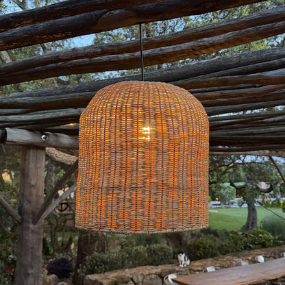 Abat jour naturel GIACOMO en rotin style bohème H45cm pour monture électrique E27