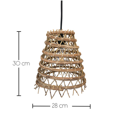 Suspension solaire ZAKARI SOLAR en fibre de palmier dattier avec câble hybride secteur et solaire 5m de longueur