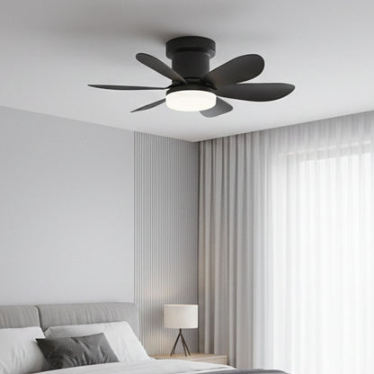 Ventilateur de Plafond 52cm avec Lampe LED MISTRAL Petit Ventilateur Silencieux Chambre Enfant Bureau Cuisine Moteur DC Basse Consommation Réversible Ete Hiver avec Telecommande Noir