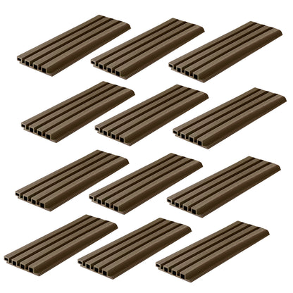 Lot de 12 lames de bardage bois composite 250x17x2.6cm couleur bois - 5,1 m2