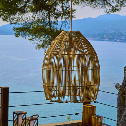 Abat jour naturel AVILA en rotin style bohème H60cm pour monture électrique E27