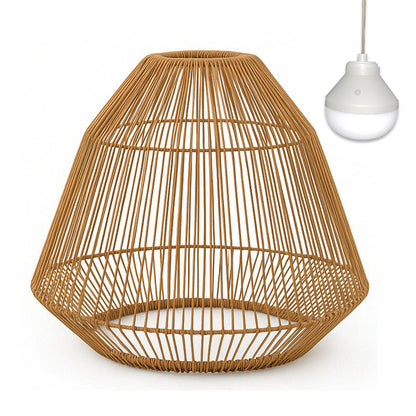 Suspension MAYA NOMAD en poly rotin style bohème avec ampoule LED blanc/RGB nomade