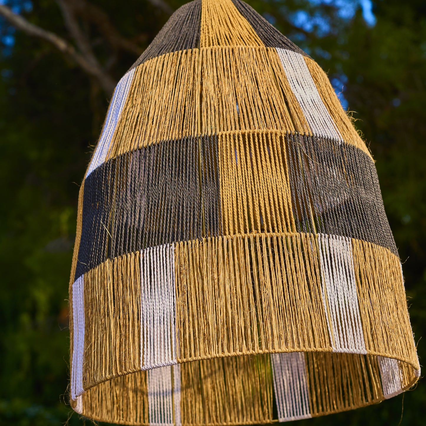 Abat jour naturel ZAHARA en corde naturelle style bohème H58cm pour monture électrique E27