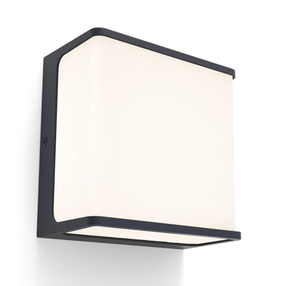 Applique murale d'extérieur sur secteur DOBLO GREY aluminium gris LED blanc chaud H8cm