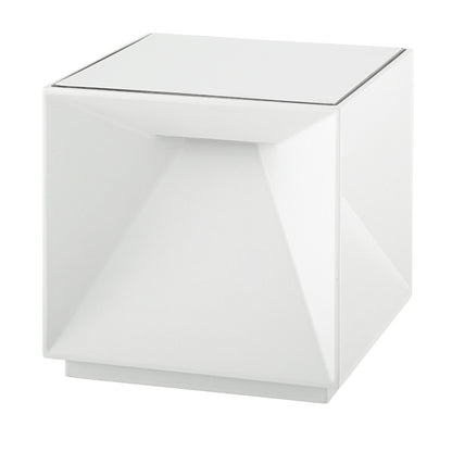 Lampe de table cubique en aluminium blanc LED blanc chaud dimmable CUBOX WHITE H10 cm