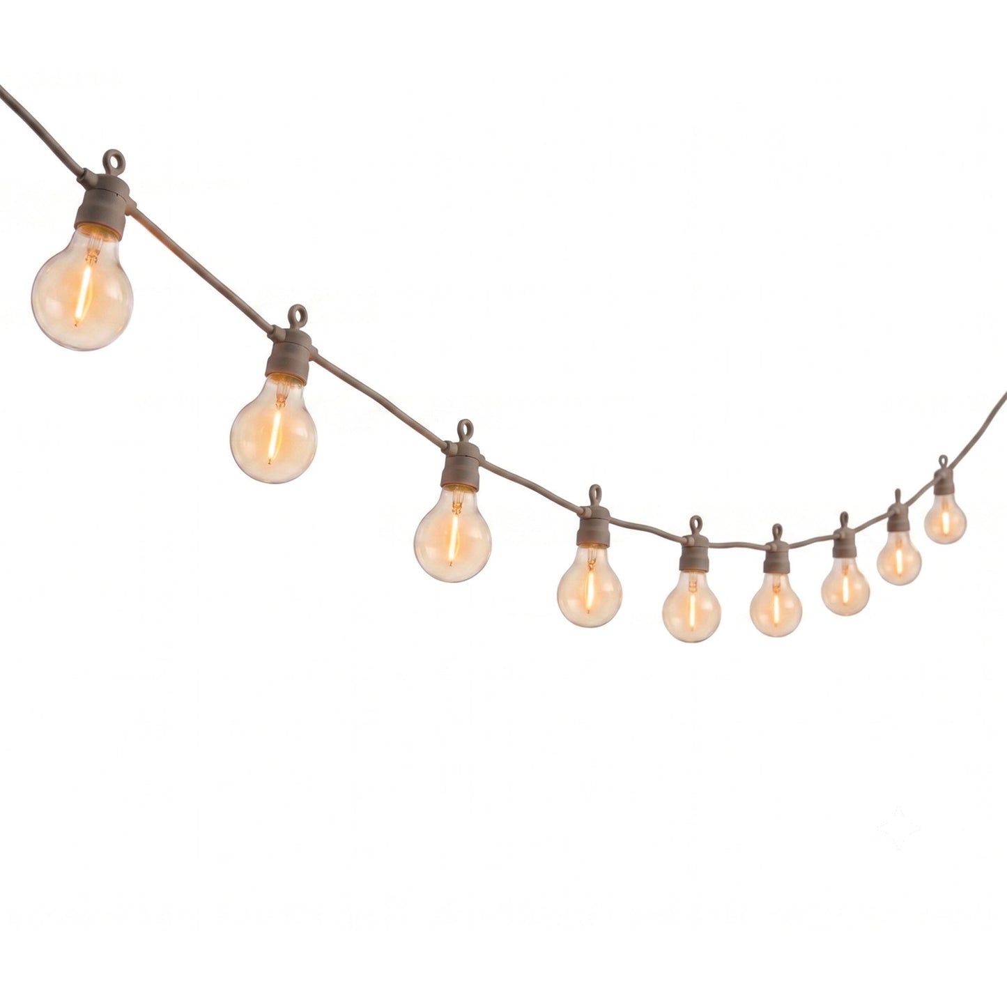 Guirlande lumineuse extérieur taupe 10 globes transparents raccordable LED blanc chaud PARTY MAX CLEAR TAUPE 8m