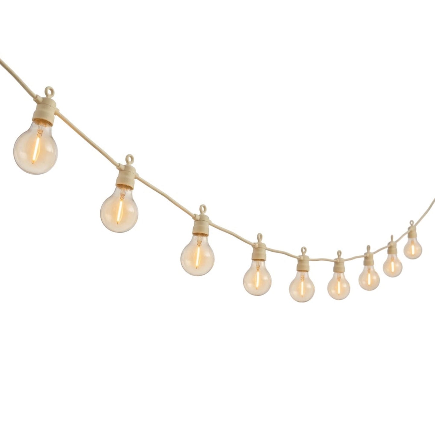 Guirlande lumineuse extérieur beige 10 globes transparents raccordable LED blanc chaud PARTY MAX CLEAR CREAM 8m