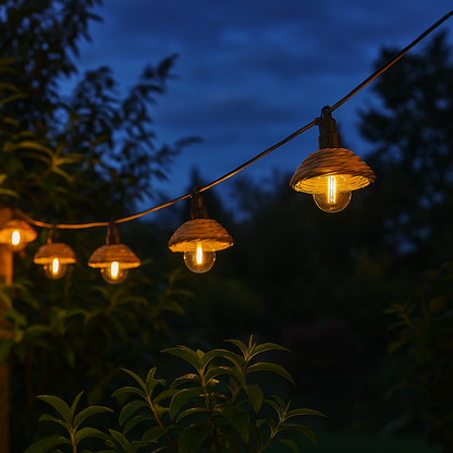 2 Guirlande poly rotin COTTAGE 20 LED 9M