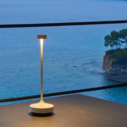 Lampe de table sans fil blanc touch LED blanc chaud RUBY WHITE H25 cm