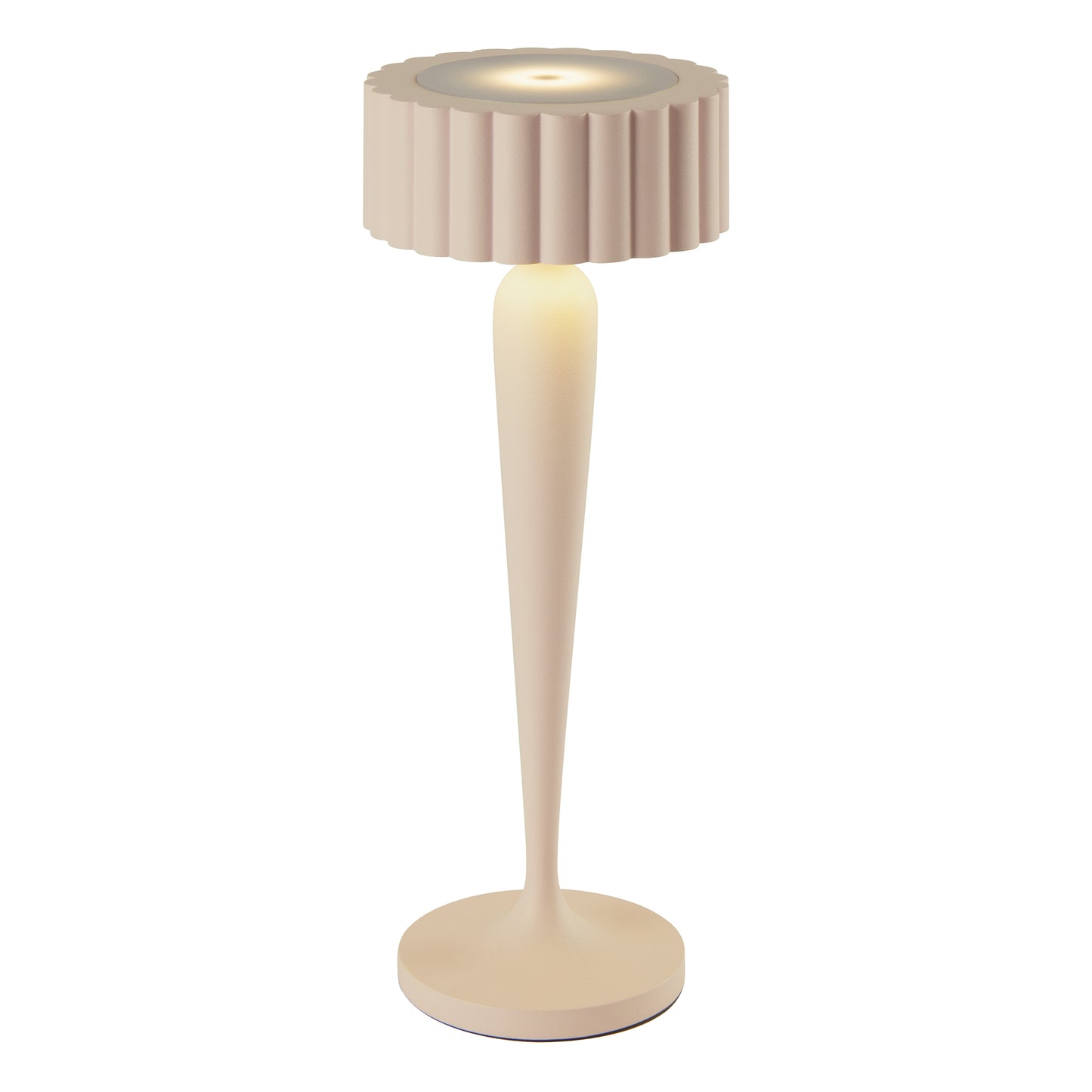 Lampe de table sans fil touch en aluminium beige LED TWIGGY SAND H26 cm