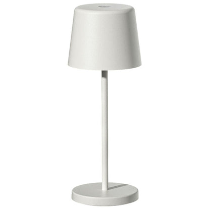 Mini lampe de table touch sans fil en aluminium blanc LED KELLY MINI WHITE blanc dimmable H22cm