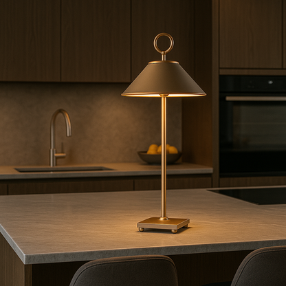 Lampe de table sans fil dimmable en aluminium couleur bronze LED MARAIS BRONZE H29 cm