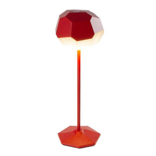 Lampe de table touch sans fil en aluminium rouge LED STONE RED dimmable H33cm