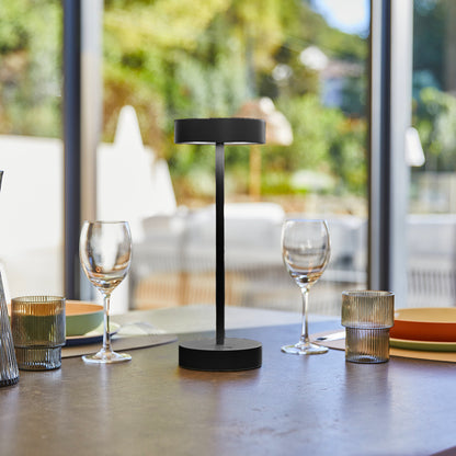 Lampe de table sans fil dimmable en aluminium noire LED SANDY BLACK H33 cm