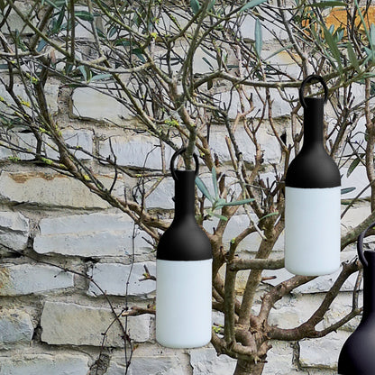 Lanterne sans fil LED blanc chaud ELO MINI NOIRE H22cm