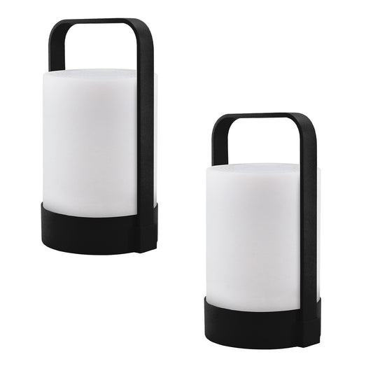 Lot de 2 lampes enceintes bluetooth sans fil LED blanc et multicolore dimmable avec télécommande 2x NINA PLAY H22cm