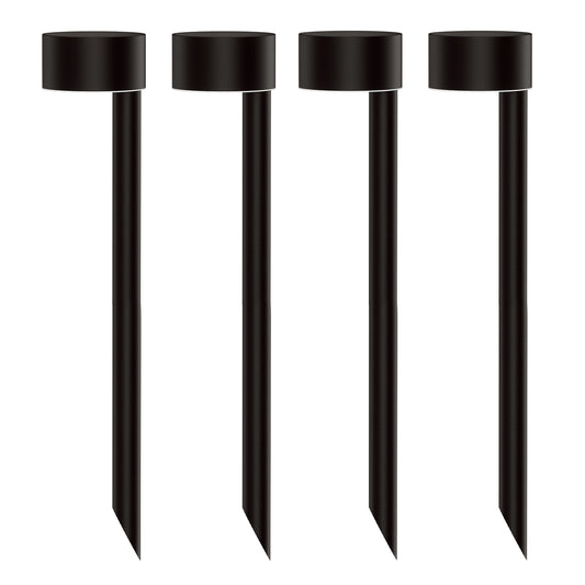 Lot de 4 balises solaires à piquer noires LED blanc chaud pour allée de jardin 4x FORTY H30cm
