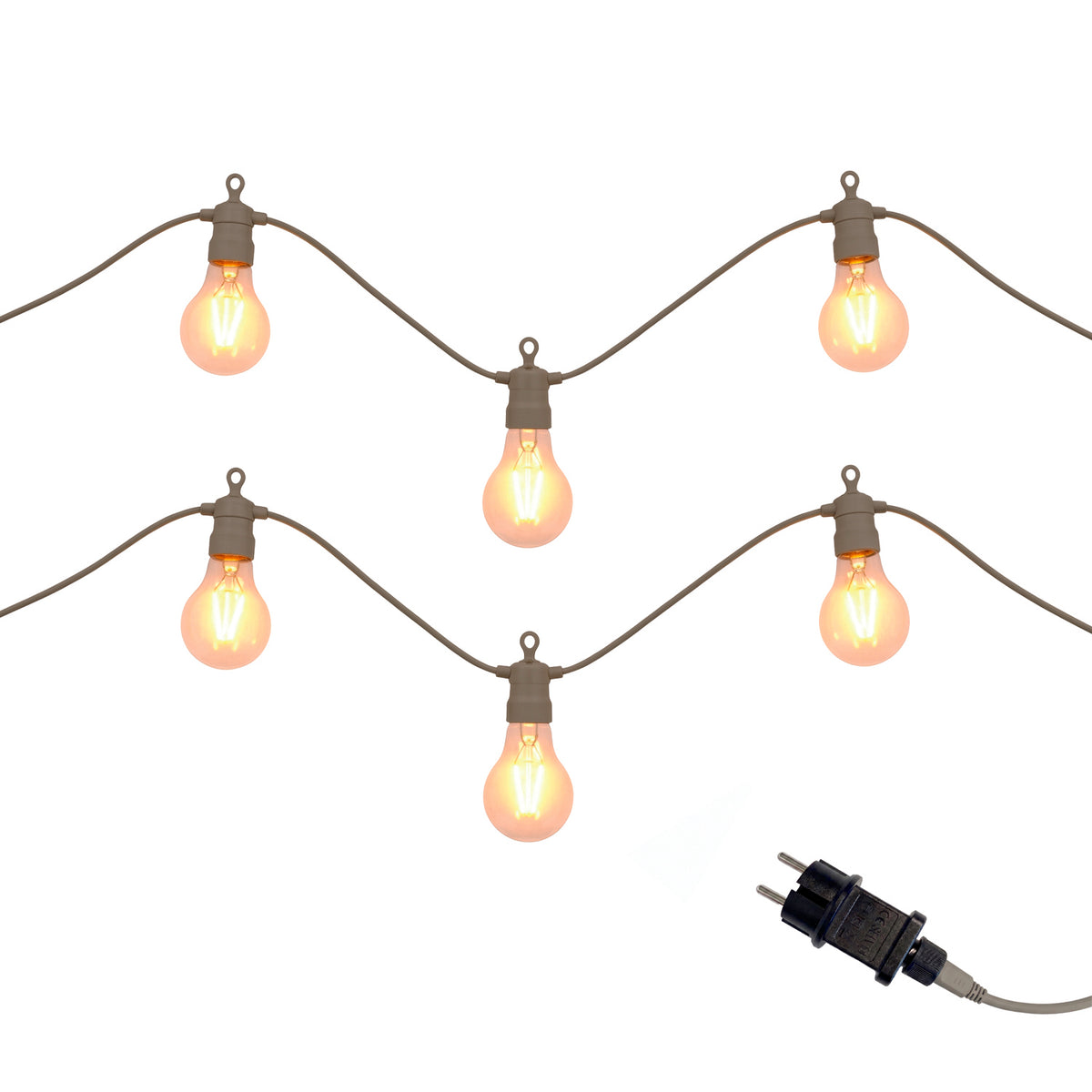 Guirlande connectable PARTY MAX CLEAR TAUPE 20 LED 13M